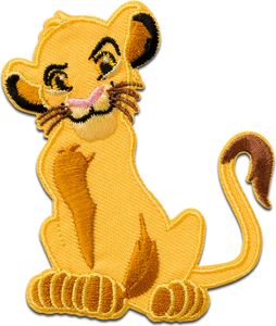 Disney © König Der Löwen Simba Tier  - Aufnäher, Bügelbild, Aufbügler, Applikationen, Patches, Flicken, Zum Aufbügeln, Größe: 7,8 x 6,2 cm