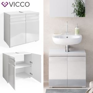 VICCO Waschbeckenunterschrank FREDDY weiß hochglanz Unterschrank Badschrank