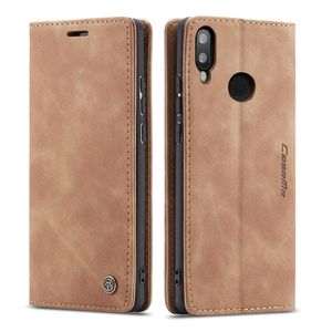 Huawei P20 Lite Pouzdro, Retro PU Kožené Pouzdro, Kapsy na Karty, Magnetické Uzavírání, Pouzdro s Funkcí Stojánku pro Huawei P20 Lite Hnědý