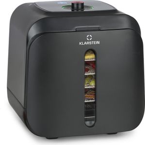Klarstein Florida Jerky Dörrautomat, 500W, Infarottechnik, LCD-Display, 4 Programme für Obst, Fleisch, Gemüse und Joghurt, inklusive 5 Gitterablagen aus Edelstahl, Luftfilterung, schwarz