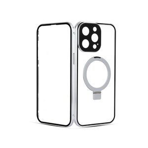 INF Transparente magnetische HD-Hülle mit Ständer für iPhone Silber iPhone 13 Pro max