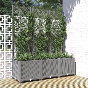 vidaXL Sadzarka z kratką Jasnoszara 120x40x136 cm PP