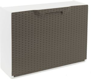Schuhkipper Rattan Design braun Erweiterbar Flur Schuh Kommode Regal System