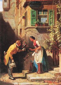 Kunstkarte Carl Spitzweg "Der ewige Hochzeiter (Ausschnitt)"