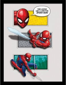 Spider-Man - Gerahmtes Poster "Looks Like A Job Breakout" PM8704 (40 cm x 30 cm) (Grau/Rot)