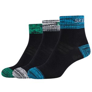 Skechers 3PPK Boys Mesh Ventilation Quarter Socks SK42025-5999, Socken, für Jungen, Mehrfarbig