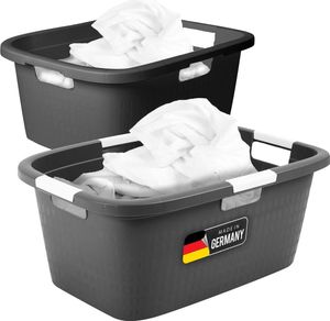 Novaliv Wäschewanne-Set 25L + 40L, Wäschebox Set Wäscheeimer Wäschebehälter für Bad Wäsche Schmutzwäsche, Wäschekörbe Wäschewanne Laundry Basket Wäschetonne Korb Sammler Box Aufbewahrung