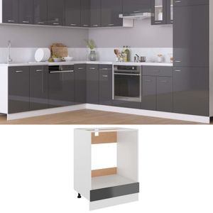 Herdumbauschrank Schrank für Küche Hochglanz-Grau 60x46x81,5 cm Spanplatte❤4801