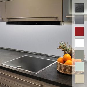 Küchenrückwand Kunststoffplatte Wandverkleidung Fliesenspiegel pflegeleicht, Farbe:Hellgrau Metallic 2 mm, Abmessungen:50 x 280 cm
