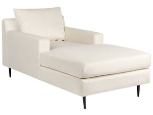BELIANI Chaiselongue beige Samtstoff mit Armlehnen und Kissen Modernes Design Minimalistischer Stil Relaxliege für Wohnzimmer Schlafzimmer