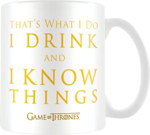 Game of Thrones - Kaffeebecher "Drink & Know Things" PM1732 (Einheitsgröße) (Gelb/Weiß)