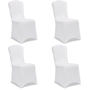 4x Stuhlhussen Stretch Stuhlbezug Universal Stuhl Bezug Hussen Set Weihnachten, Farbe:weiß
