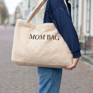 Teddy Tas Damen - "Mom Bag" Flauschige Shopper-Tasche - Beige Mommy Bag