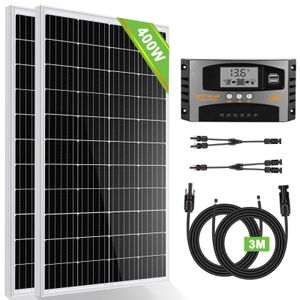 400W Solarmodul Solarpanel Monokristallin mit 40A Ladegerät USB Kit für Wohnmobil Balkonkraftwerk 0% MwSt