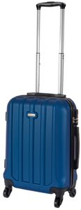 Cahoon – Hartschalenkoffer Handgepäck Trolley 4-Rollen Reisekoffer / 38 Liter / Farbe: blau