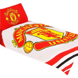 Súprava posteľnej bielizne Manchester United FC Pulse, jednolôžko TA2741 (jednolôžko) (červená/biela)