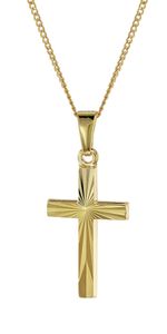 trendor 41916 Kreuz-Halskette Gold 333/8K Collier für Damen und Kinder, 40 cm