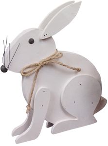 HOFF-Interieur 2788-biały WOOD BUNNY LANGOHR używany wygląd Chabby Chic 23x19x4cm biały (1 szt.)