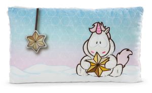 Nici 48167 Kissen Einhorn Theodor im Schneeanzug 43x25cm rechteckig Plüsch GREEN