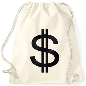 Turnbeutel Dollar Zeichen Symbol Money Bag Geldsack Moonworks® natur unisize