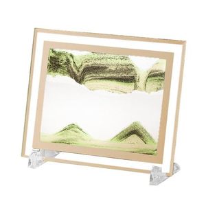 Moving Dynamic Sand Art Liquid Motion Flowing Sand Art Bild Desktop-Spielzeug-Geschenk für Wohnkultur Farbe Grün 5 Zoll