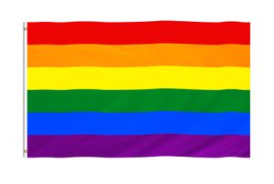 INQUARK 90 x 150 cm LGBT Rainbow Pride Flagge mit zwei Metallösen