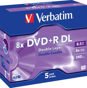 VERBATIM 43541 Double Layer Silber Surface DVD+R 8X Rohling