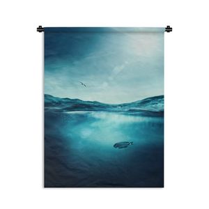 MuchoWow® Wandteppich Wandbehang Meer - Fisch - Blau 90x120 cm Tapisserie Dekoration Wandtuch - Wanddeko