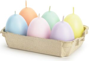 Eierkerzen Osterkerzen Wachs 7cm Pastellfarben Mix 6er Set