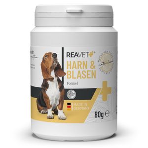 REAVET Blasen-Formel für Hunde 80g - Unterstützt Blasenfunktion bei Blasenschwäche, Inkontinez, Harnverlust & Urinverlust, Immunsystem & Stoffwechsel