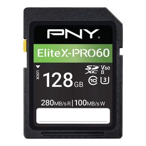 PNY EliteX-PRO60 - 128 GB - SDXC - Klasse 10 - UHS-II - 280 MB/s - 100 MB/s