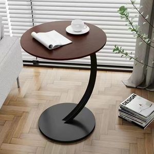 Beistelltische, mobiler Kaffeetisch, Beistelltisch, C-Form, Laptoptisch, Sofatisch, Computer-Beistelltisch, 40 ∗ 60 cm, Nussbaum-Farbe, für Wohnzimmer