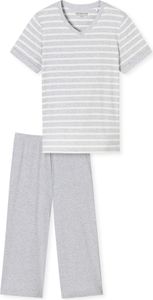 Schiesser Casual Essentials Schlafanzug Zeitloses Schlafanzug-Set aus T-Shirt und 3/4-Hose, Angenehme Passform, Aus 100% Baumwolle