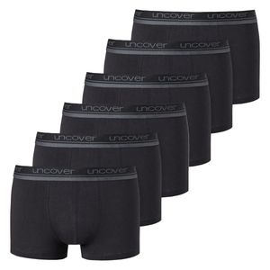 uncover by Schiesser 6er Pack Basic Retro Short / Pant Shorts mit Logo-Webgummibund, Komfortabel und formstabil, In perfekt sitzender, elastischer Single-Jersey-Qualität