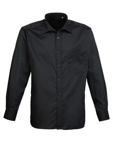 Premier Workwear Herren Popeline Hemd langarm PR200 black 46 (XXL/18)