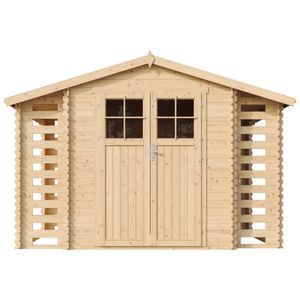Szopa ogrodowa z drewutnią TIMBELA M391F - W328xL206xH218 cm/ 3,53 + 0,97 + 0,97 m2