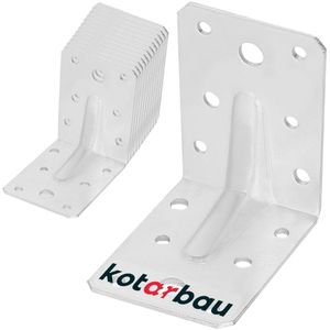 KOTARBAU® 12er Set Winkel 75x75x55 mm Winkelverbinder Schwerlastwinkel aus feuerverzinkter Stahl Eckwinkel mit Sicke Blechwinkel Metallwinkel 90 Grad Stahlwinkel Winkelprofil Bauwinkel Stuhlwinkel