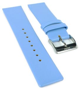 M&M Basic Line 40 | Uhrenarmband 20mm blau glattes Leder M11870-620