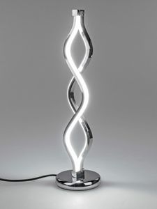 Moderne LED Tischlampe warmweiß silberfarben Lampe 38 cm 1 Meter Kabel und Schalter Stimmungsbeleuchtung