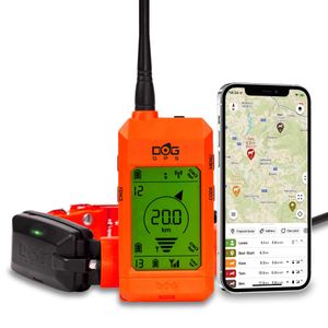 GPS sledovač psov Dogtrace X30 s dosahom 20 kilometrov, vrátane aplikácie pre mobilný telefón a ovládania, nová verzia 2019