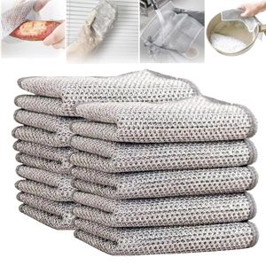 winterbeauy 10x Mehrzweck Draht Geschirrspüllappen für nasses und trockenes, Putztücher, Doppellagiges, wiederverwendbares Reinigungstuch, für Pfanne, Topf, Herd, Küche, Haushalt winterbeauy 10x Mehrzweck Draht Geschirrspüllappen für nasses und trockenes, Putztücher, Doppellagiges, wiederverwendbares Reinigungstuch, für Pfanne, Topf, Herd, Küche, Haushalt