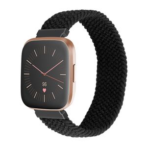 INF Uhrenarmband Nylon Schwarz L Fitbit Versa/Versa 2