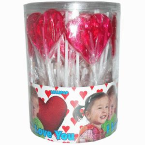 Lollipops Herz 50 Stück Lutscher Lollies Dauerlutscher am Stiel