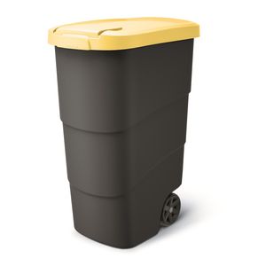 Prosperplast Wheeler 90L Müllbehälter mit Rädern und Deckel Mülltonne Müllgroßbehälter Großmülltonne Universaltonne Kunststoff Gelb