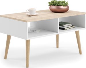 Robuster Couchtisch SANDI, Moderner Wohnzimmertisch mit Stauraum, Ideal fŸr Wohnzimmer und Lounge