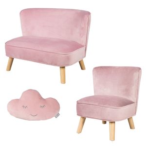 roba Bundle 'Lil Sofa' besteht aus Kindersofa, Kindersessel, Dekokissen Wolke in rosa/mauve