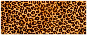 Wallario selbstklebendes Poster - Leopardenmuster  in orange schwarz, Größe: 80 x 200 cm