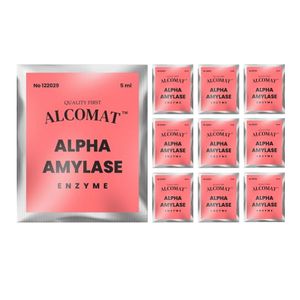 Alcomat ALPHA AMYLASE Enzyme | Verflüssigungsenzym, Maischevorgang | Alkohol Gärhefe, Hefe Brennhefe| 5ml | 10 Stück