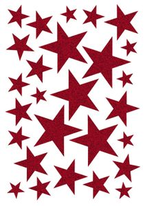 HERMA Weihnachts-Sticker MAGIC "Sterne rot" glittery 1 Blatt à 26 Sticker