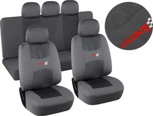 Poťahy sedadiel sada 9ks CARBON LIGHT šedé AIRBAG 31688